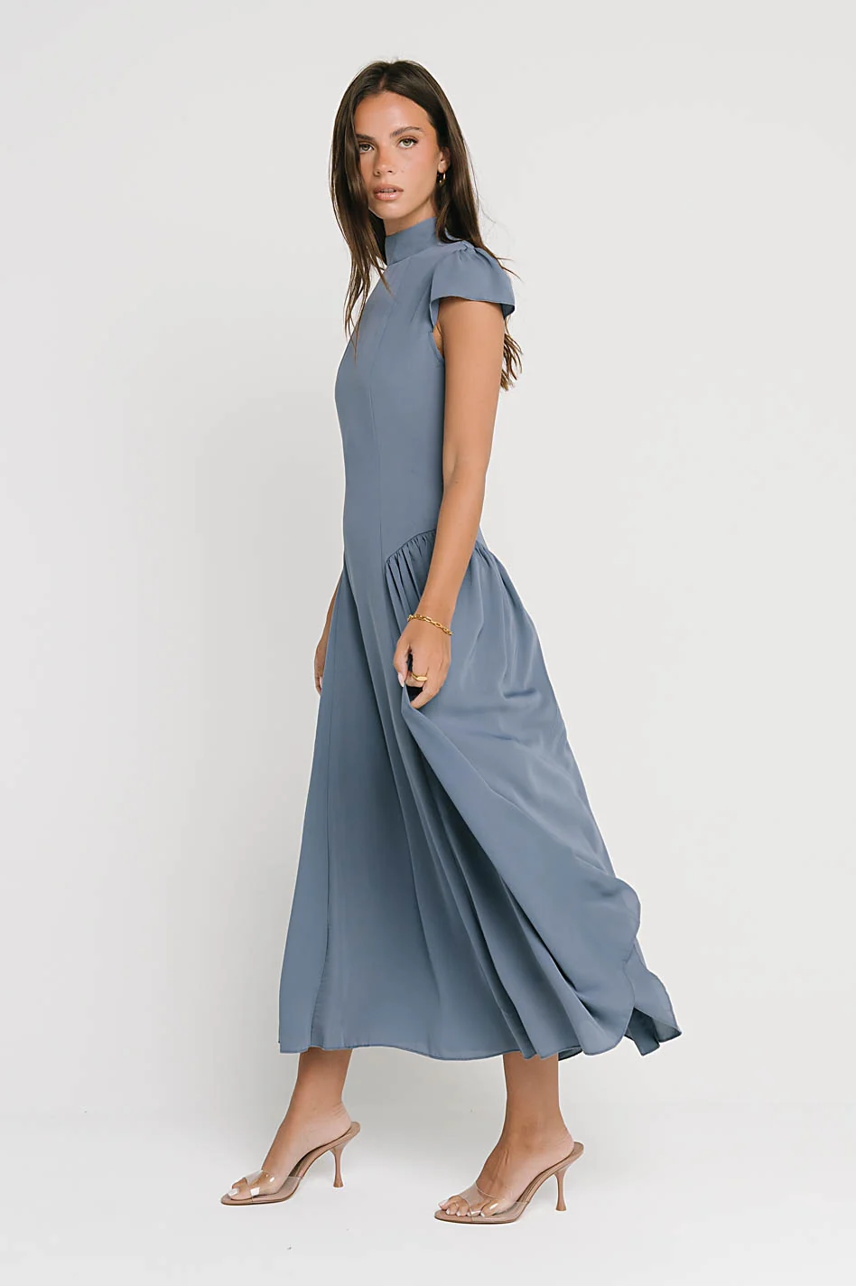Marlee Maxi Dress in Slate Blue
