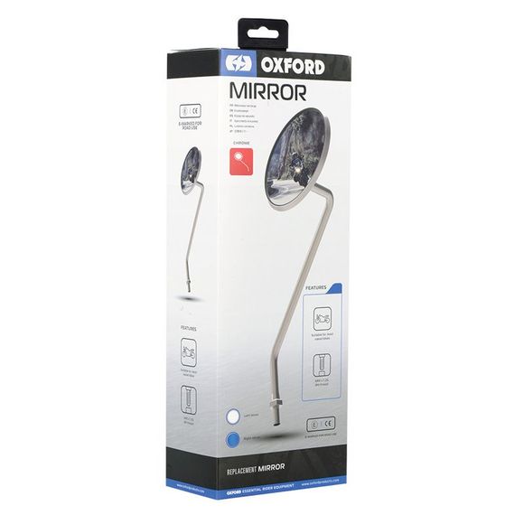 Rétroviseur Oxford Chrome DROIT (l'unité) Universel - NoirRef : OD0112 / OX568