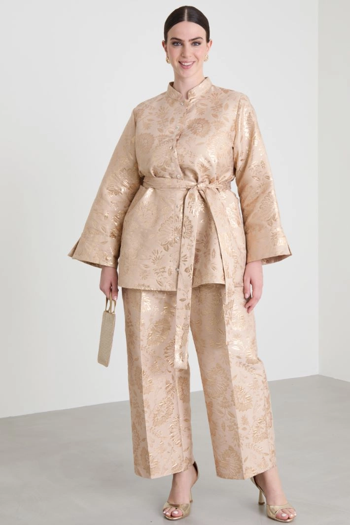 Lamé jacquard tunic - GOLD