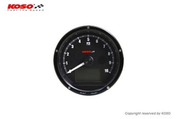Koso Tachymeter and Speed ​​Black Max 10000 RPM // Max 360km/H speed counter (with shiftlight) universalRef: Kos00032A / 1114968