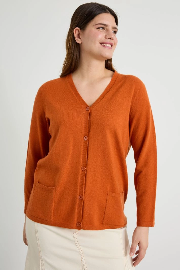 Cashmere cardigan - ORANGE