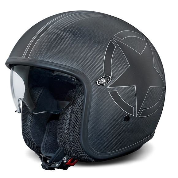 Casque jet Premier VINTAGE - CARBON STAR BM - NoirRef : PE0084