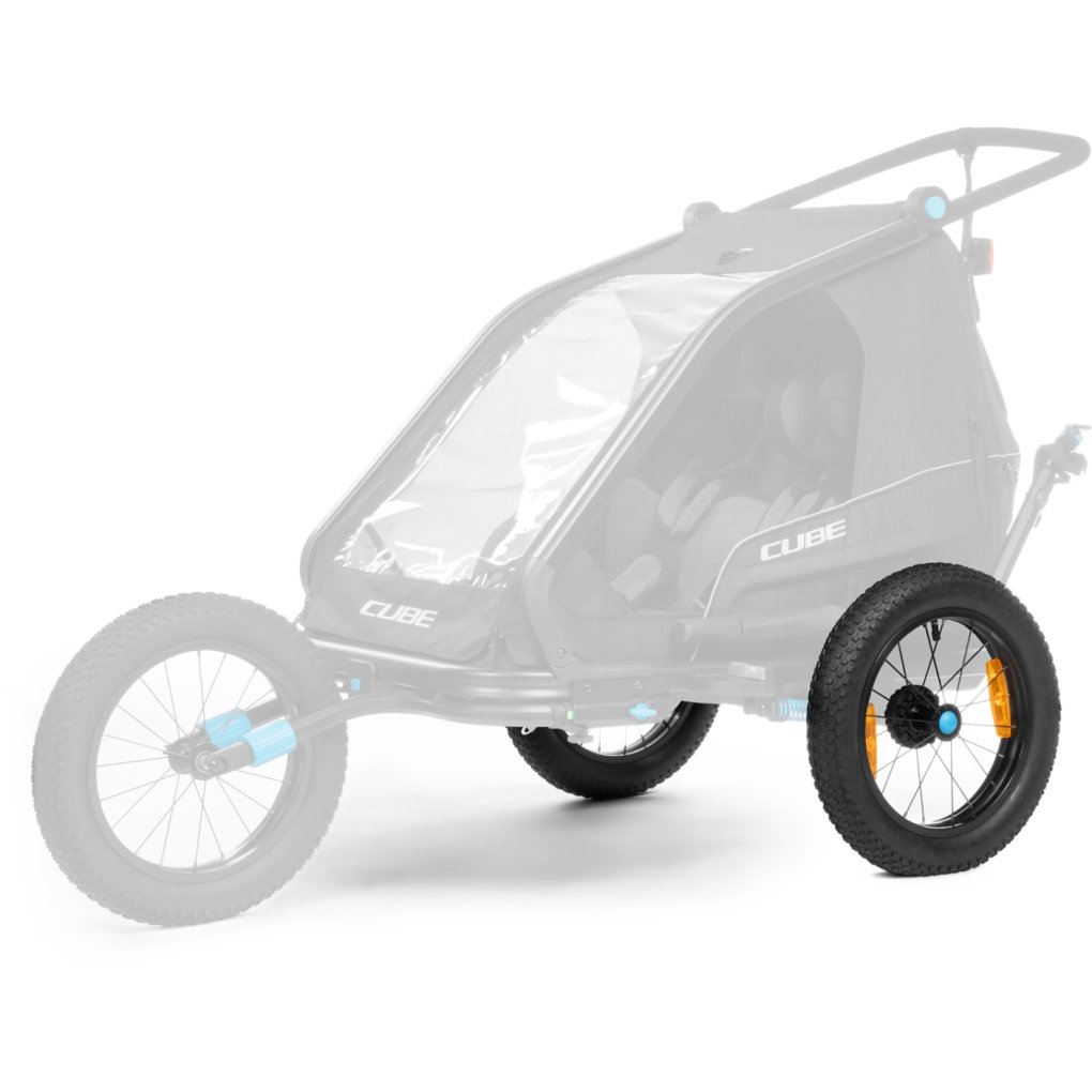 CUBE Fat Wheels Rear for Kids Bike Trailer Double - black