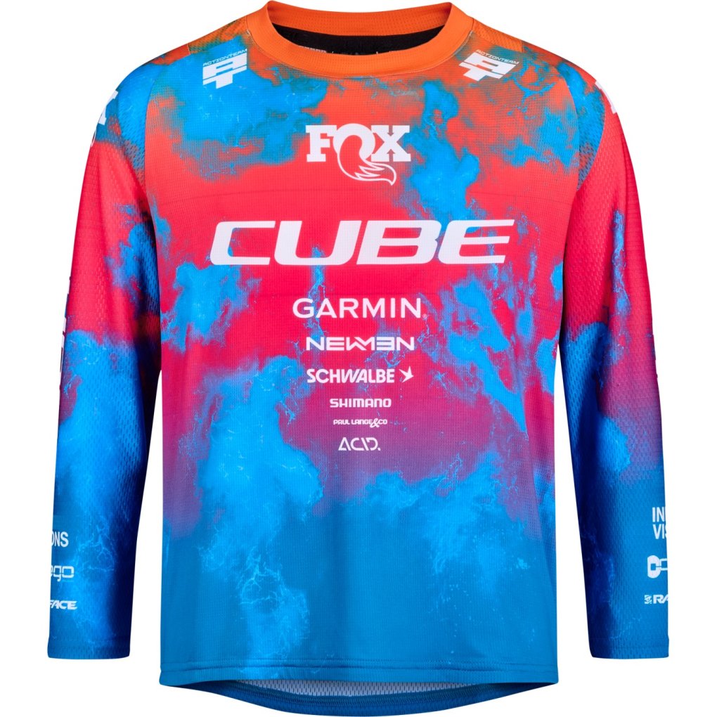 CUBE MTB ROOKIE X Actionteam Long Sleeve Jersey Kids - blue´n´pink´n´orange