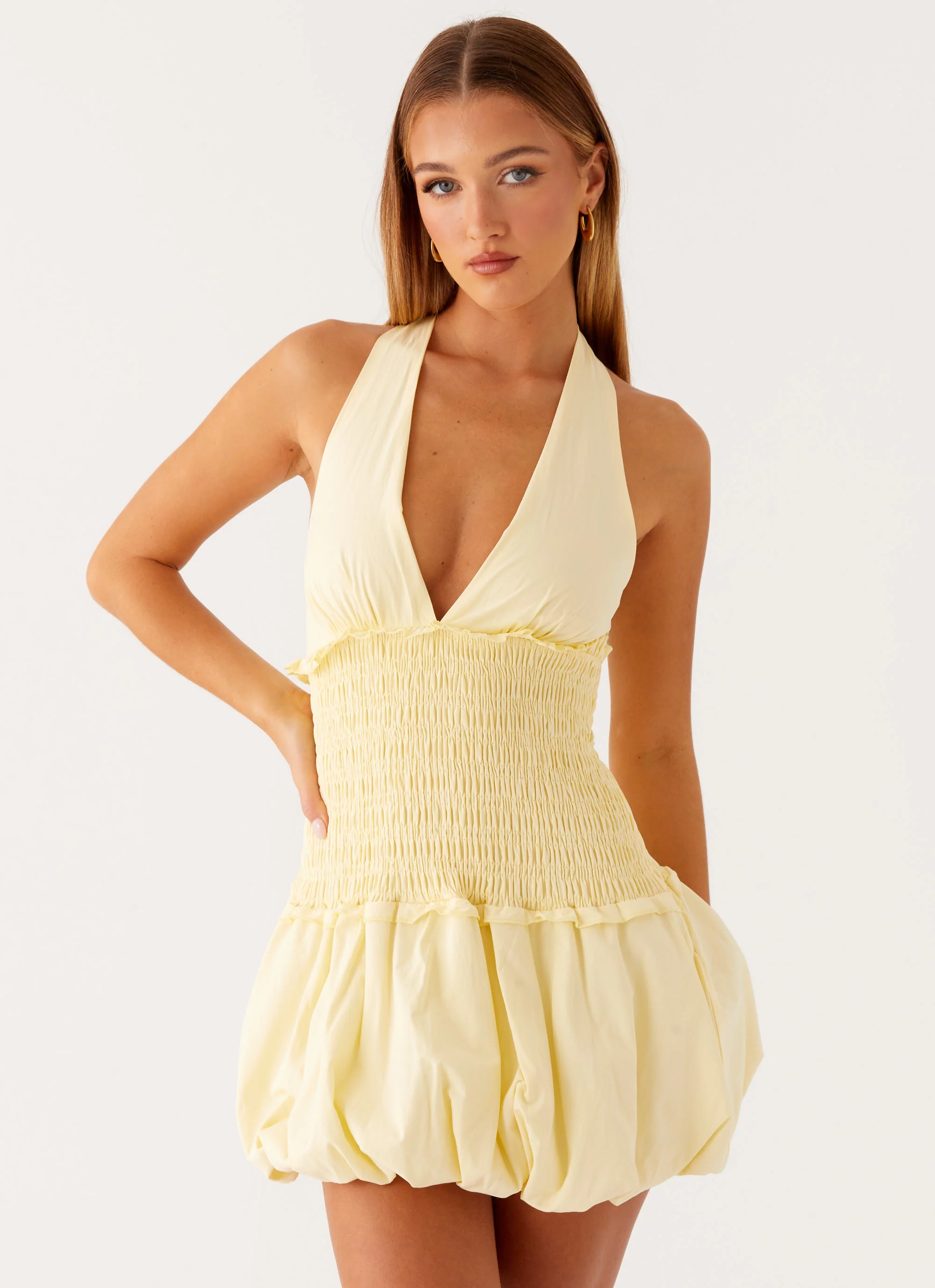 Dimi Bubble Mini Dress - Yellow