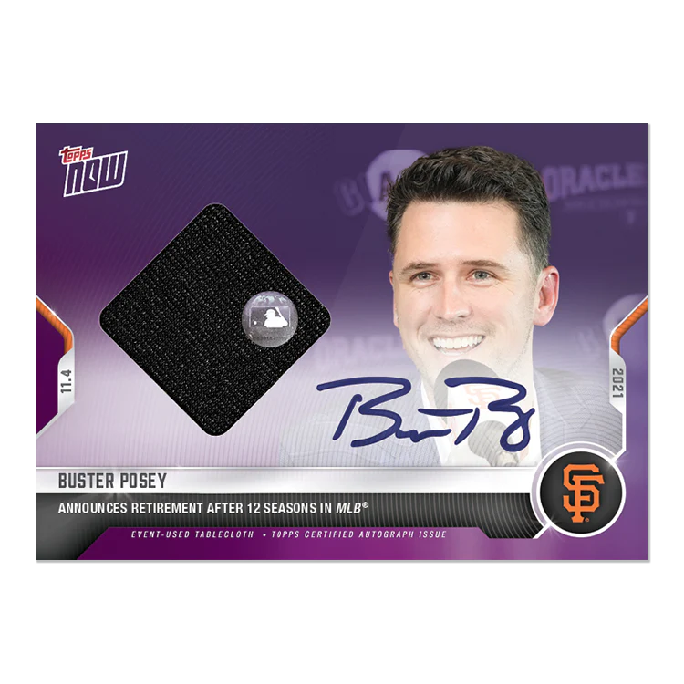 On-Card Auto-Relic # to 25 - Buster Posey - 2021 MLB TOPPS NOW® Card OS1C