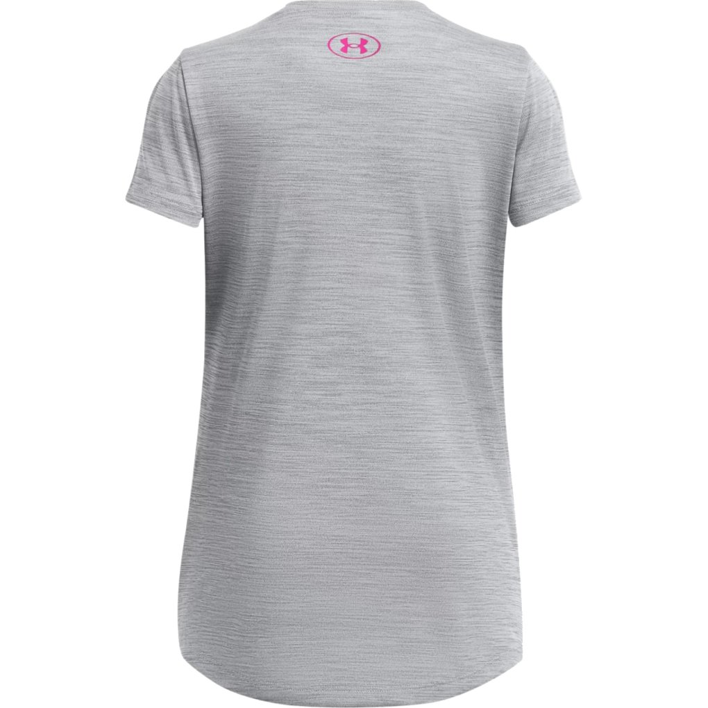 Under Armour UA Tech™ Twist Wordmark Logo Short Sleeve Shirt Girls - Black/Rebel Pink