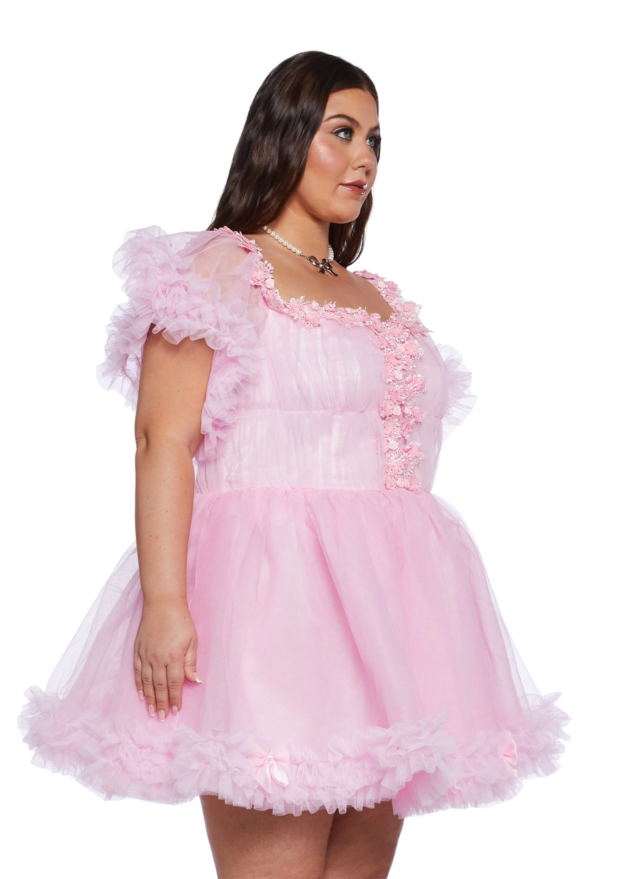 Winter Rose Mini Dress - Pink