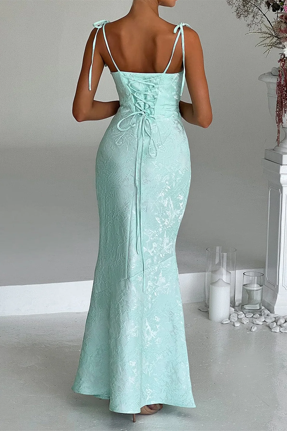 Jacquard Bodycon Cami Maxi Dress