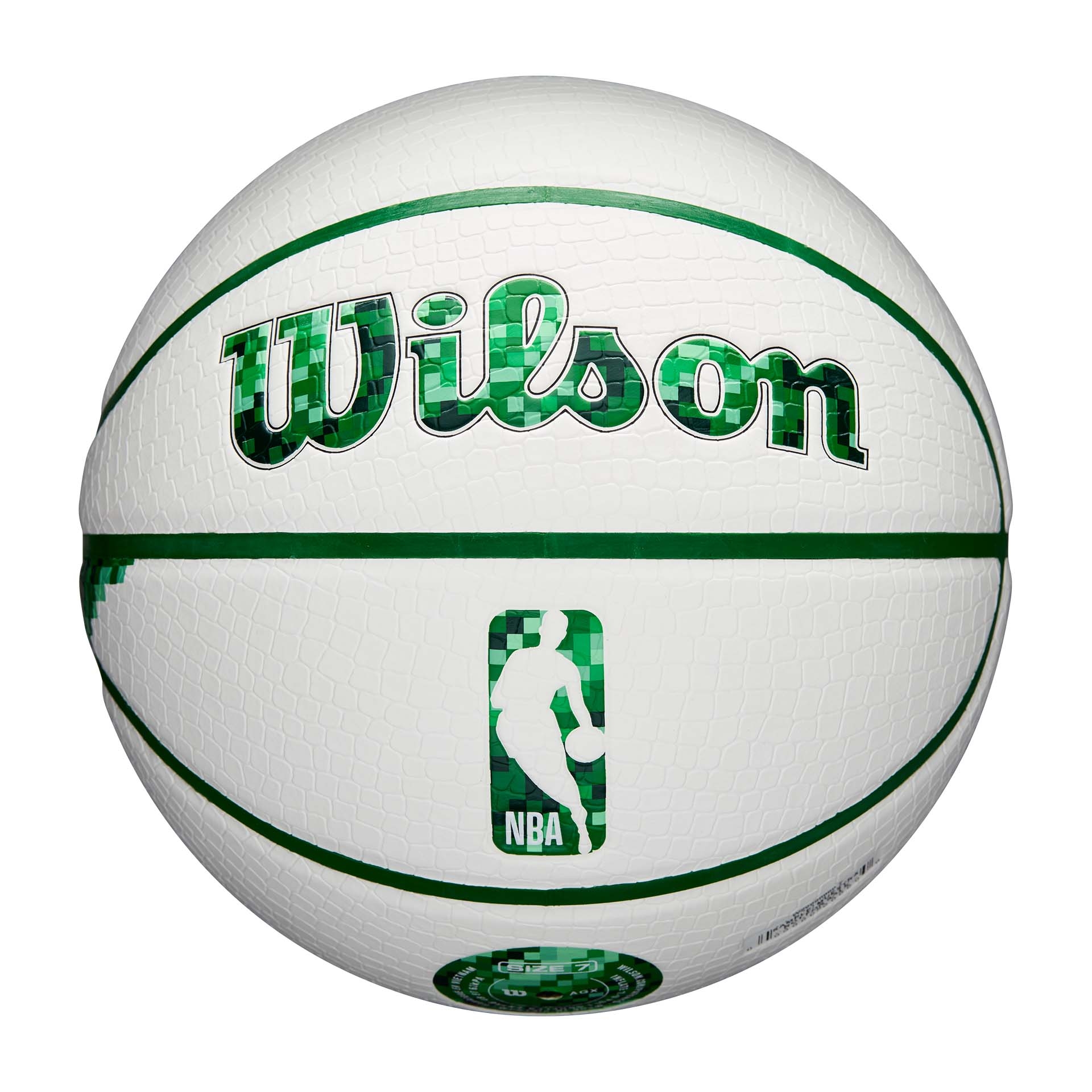 Boston Celtics Pixel NBA Basketball White (Size 7)
