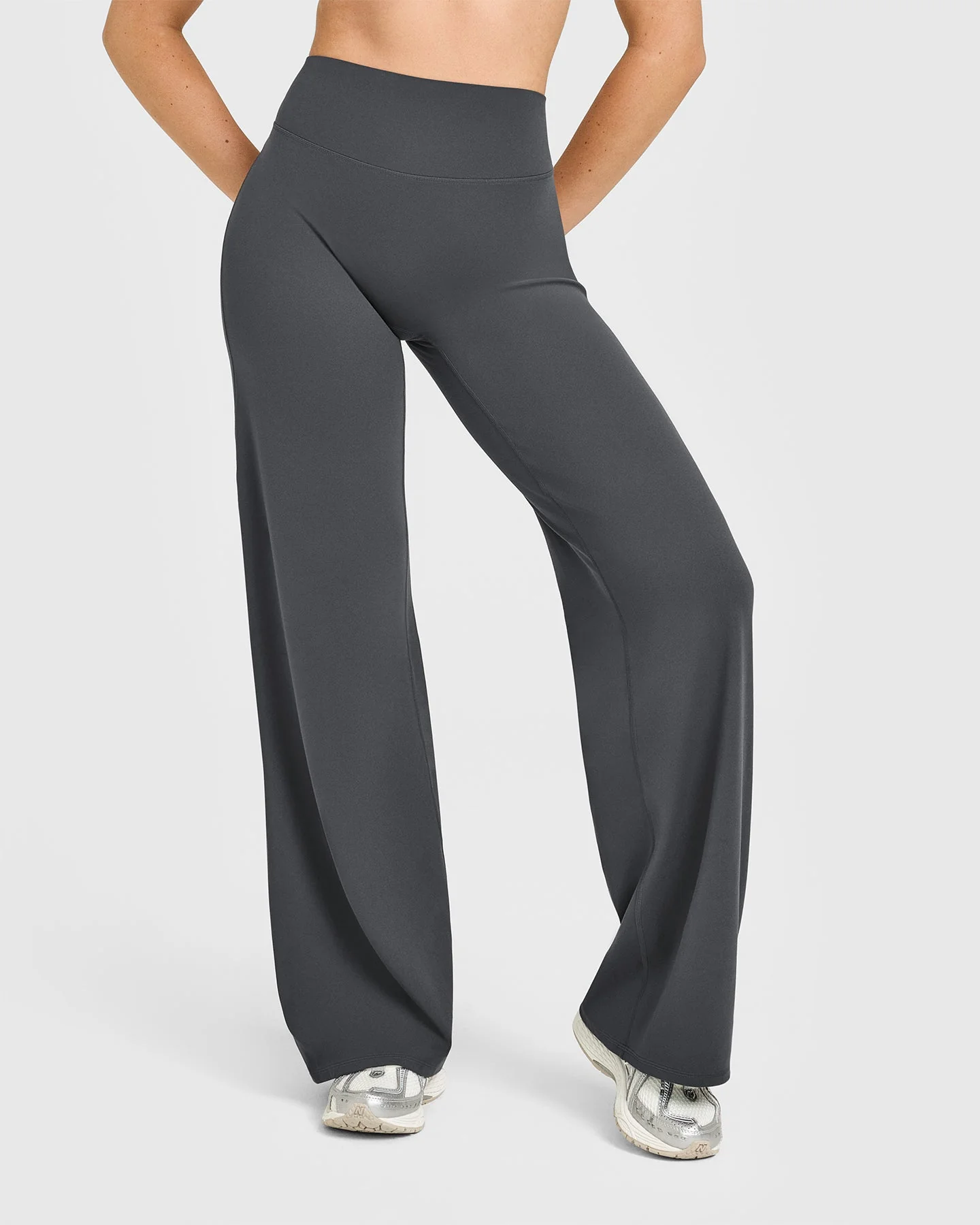 SoftMotion™ Straight Leg Bottoms with White Logo | Coal