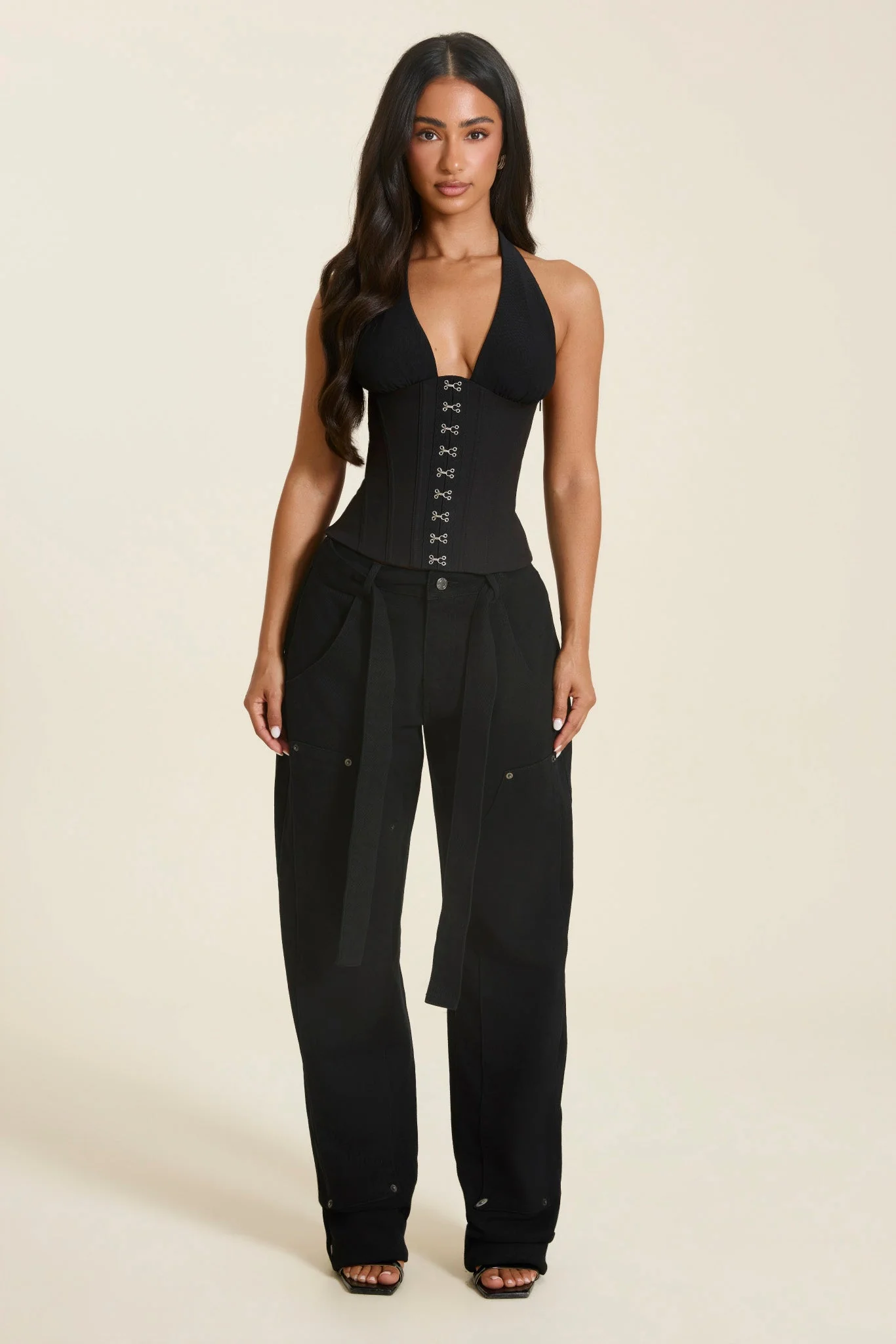 The Nola Corset Top in Black