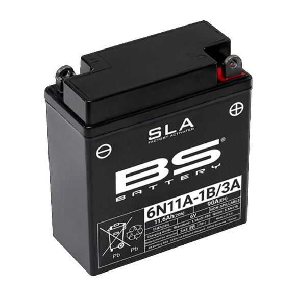 Batterie BS Battery SLA 6N11A-1B/3A ferme Type Acide Sans entretien/prête à l'emploiRef : 1114578