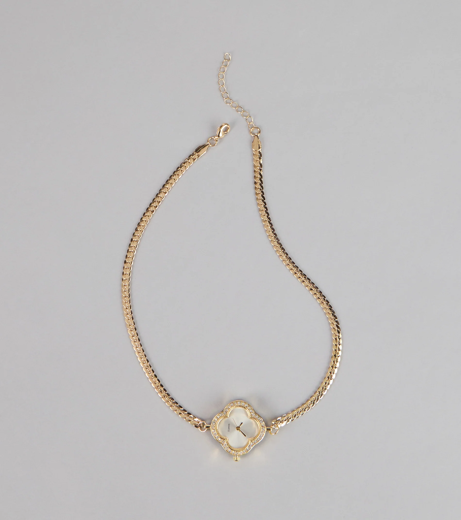 Charmed Hour Clover Watch Choker Necklace