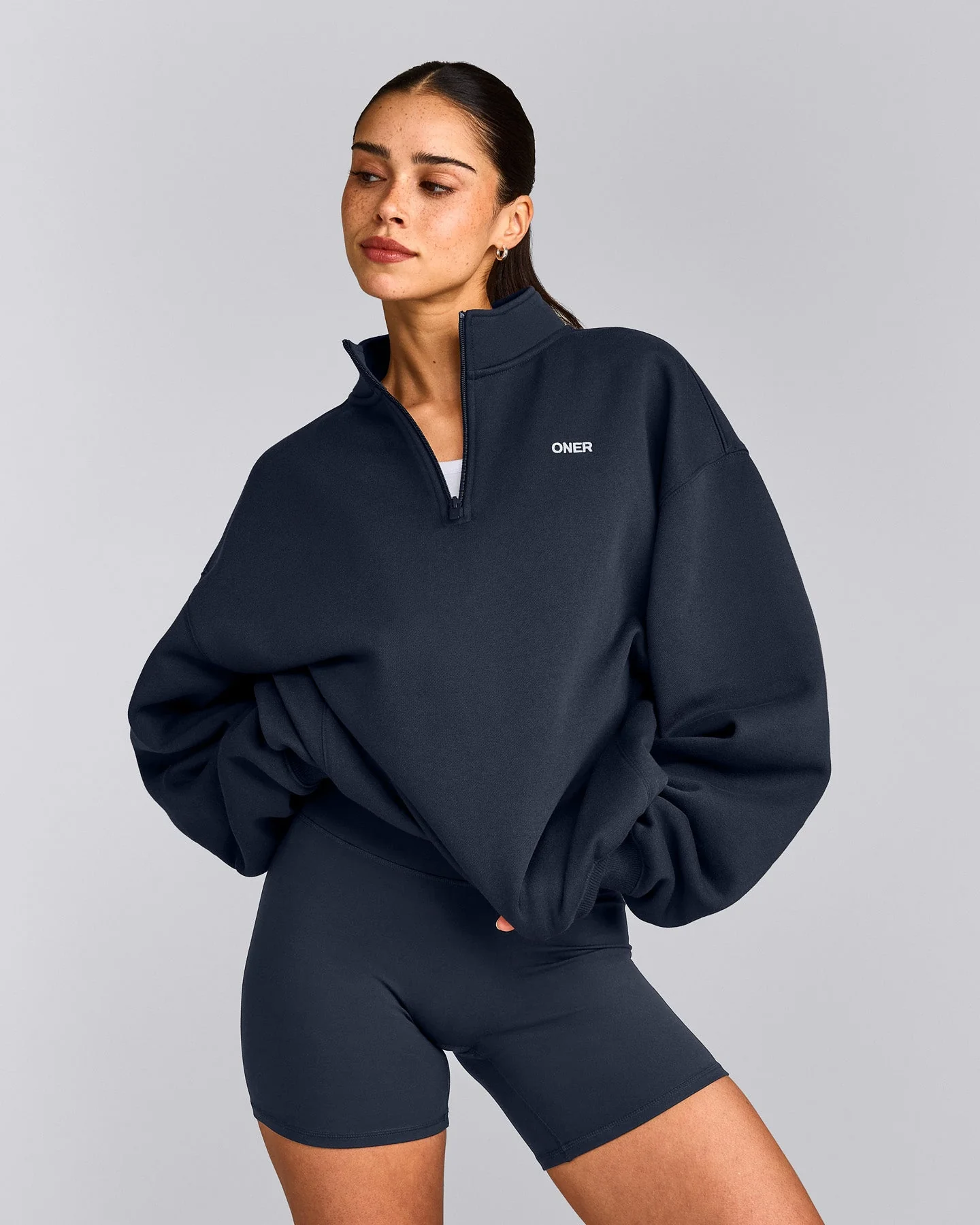 Foundations Cosy 1/4 Zip Sweatshirt | True Blue