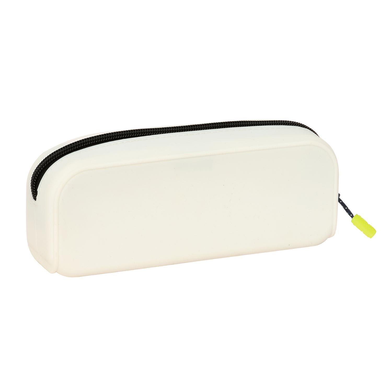 Squared Silicone Pencil Case White/Black