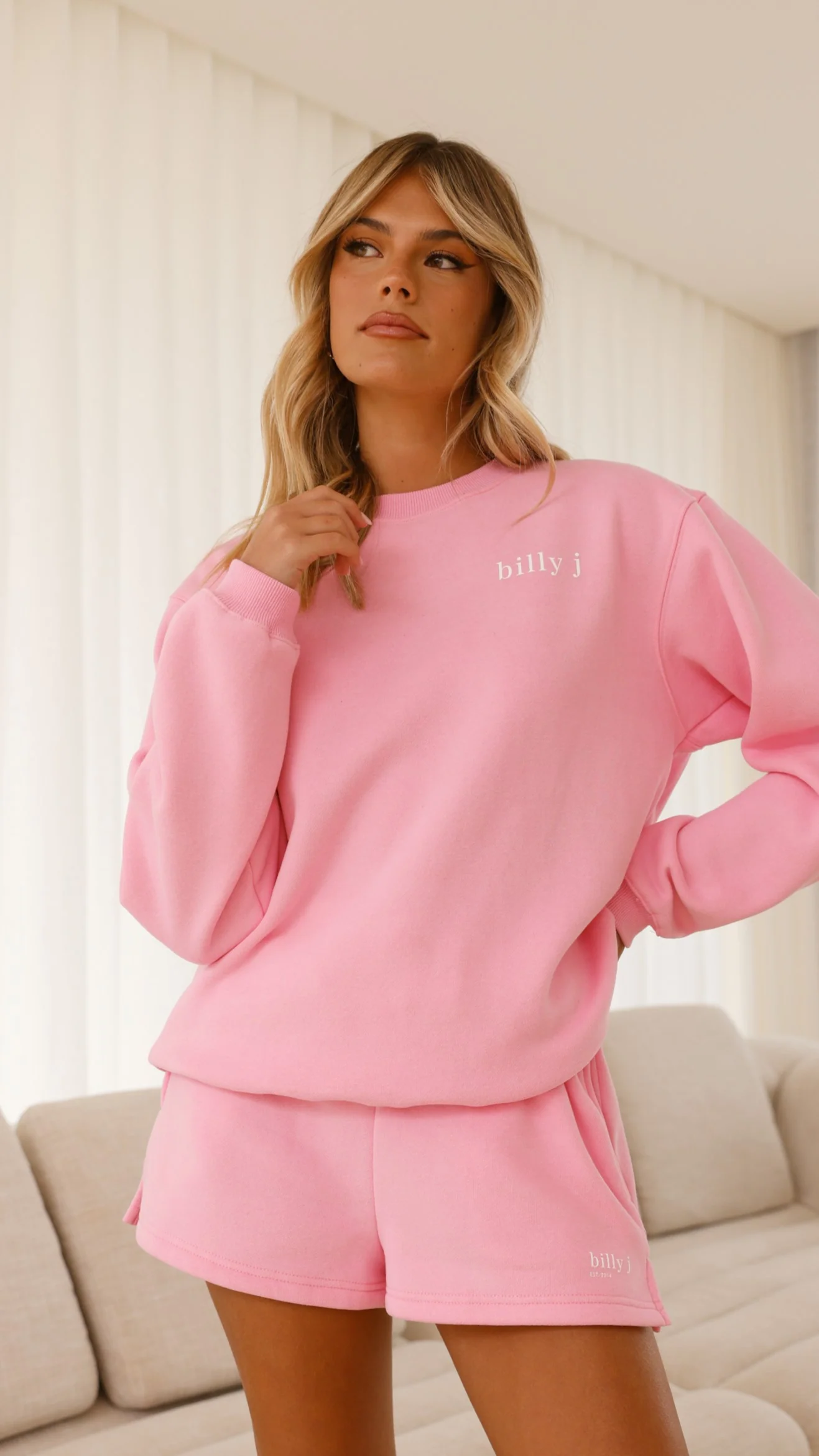 Billy J Crewneck Jumper - Pink