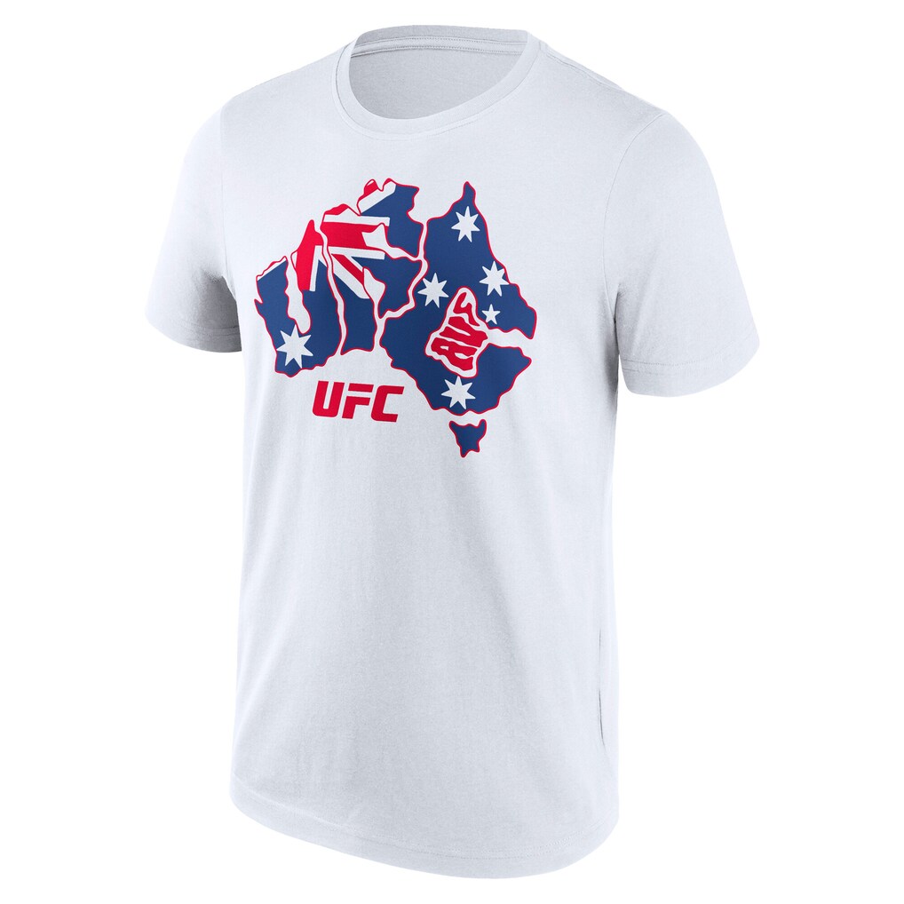 UFC 325 Fanatics Exclusive Australia Flag Map T-Shirt - White - Mens
