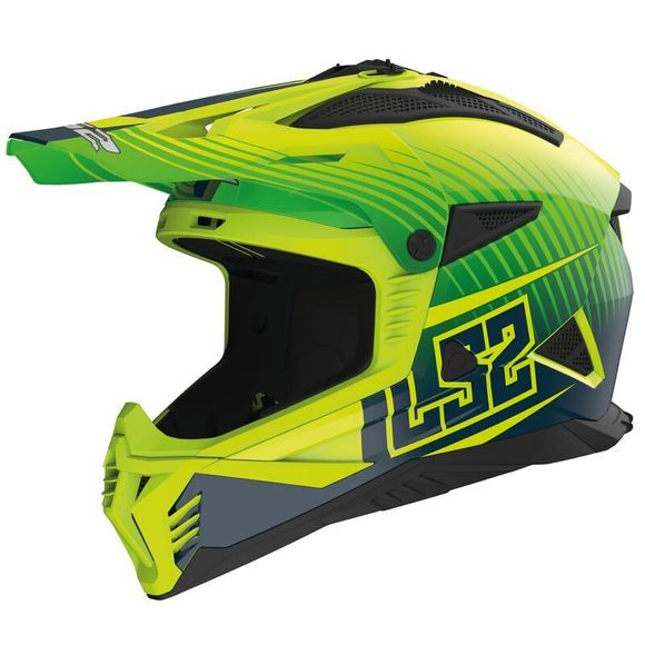 LS2 MX708 FAST II DUCK 2025 cross helmet - Green / YellowRef: LS0907