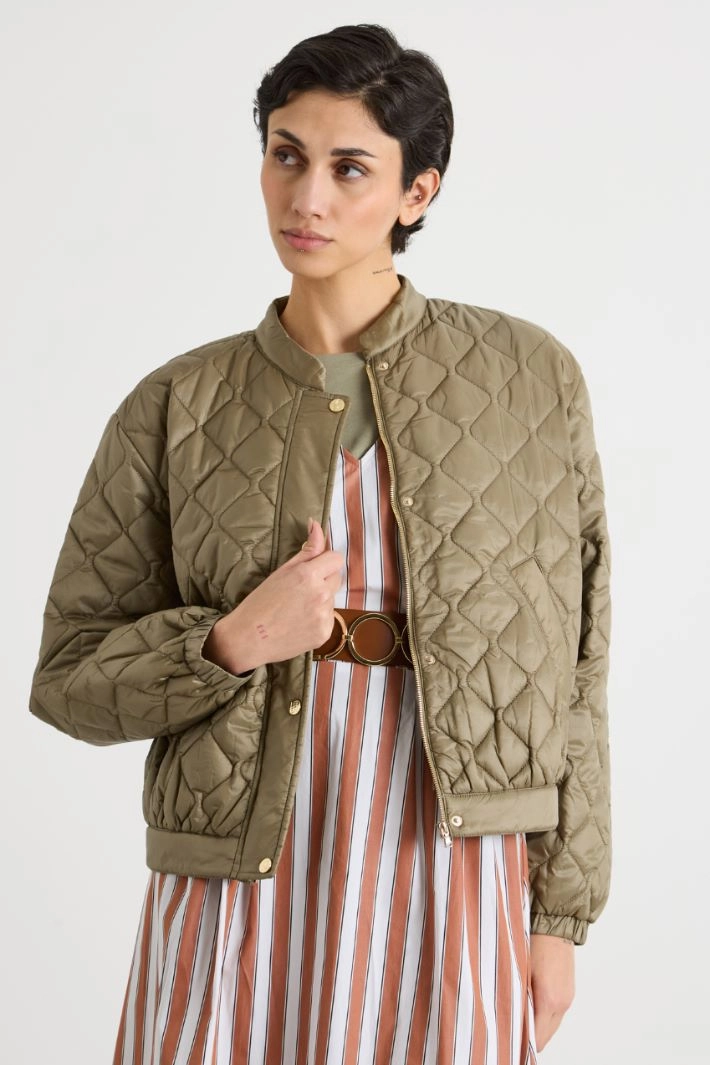 Padded bomber jacket - GREEN