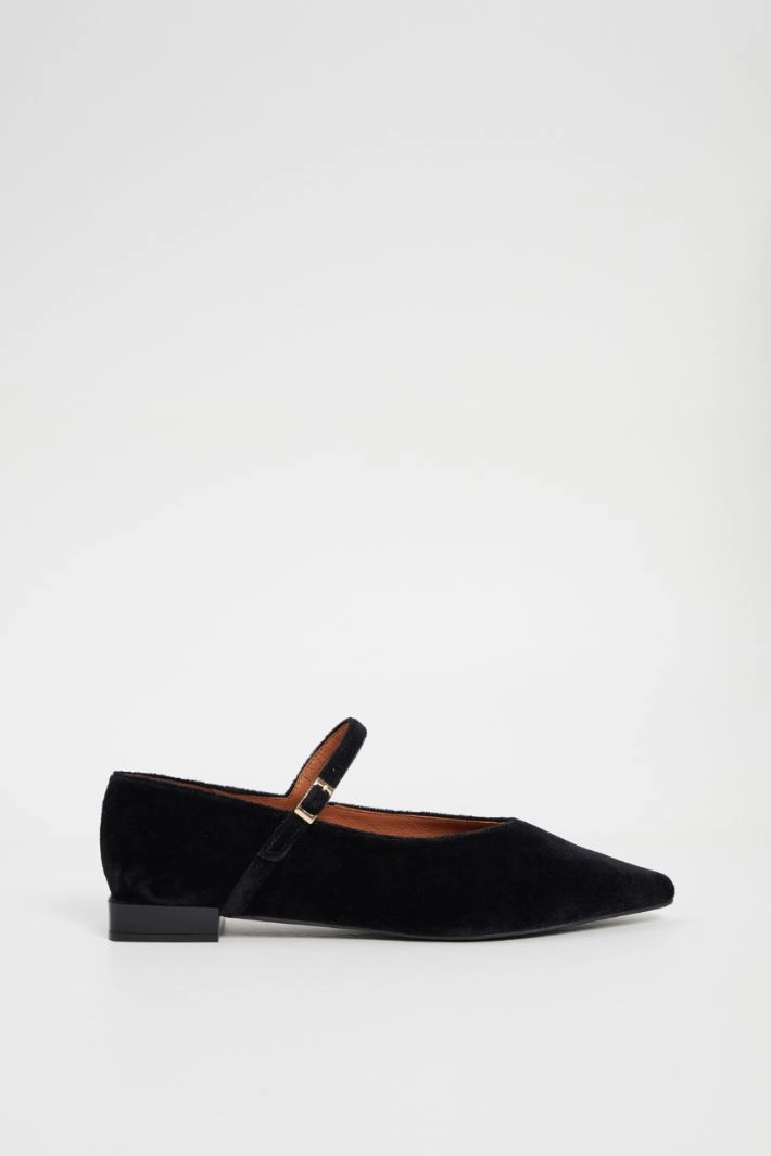 Velvet ballerinas - BLACK