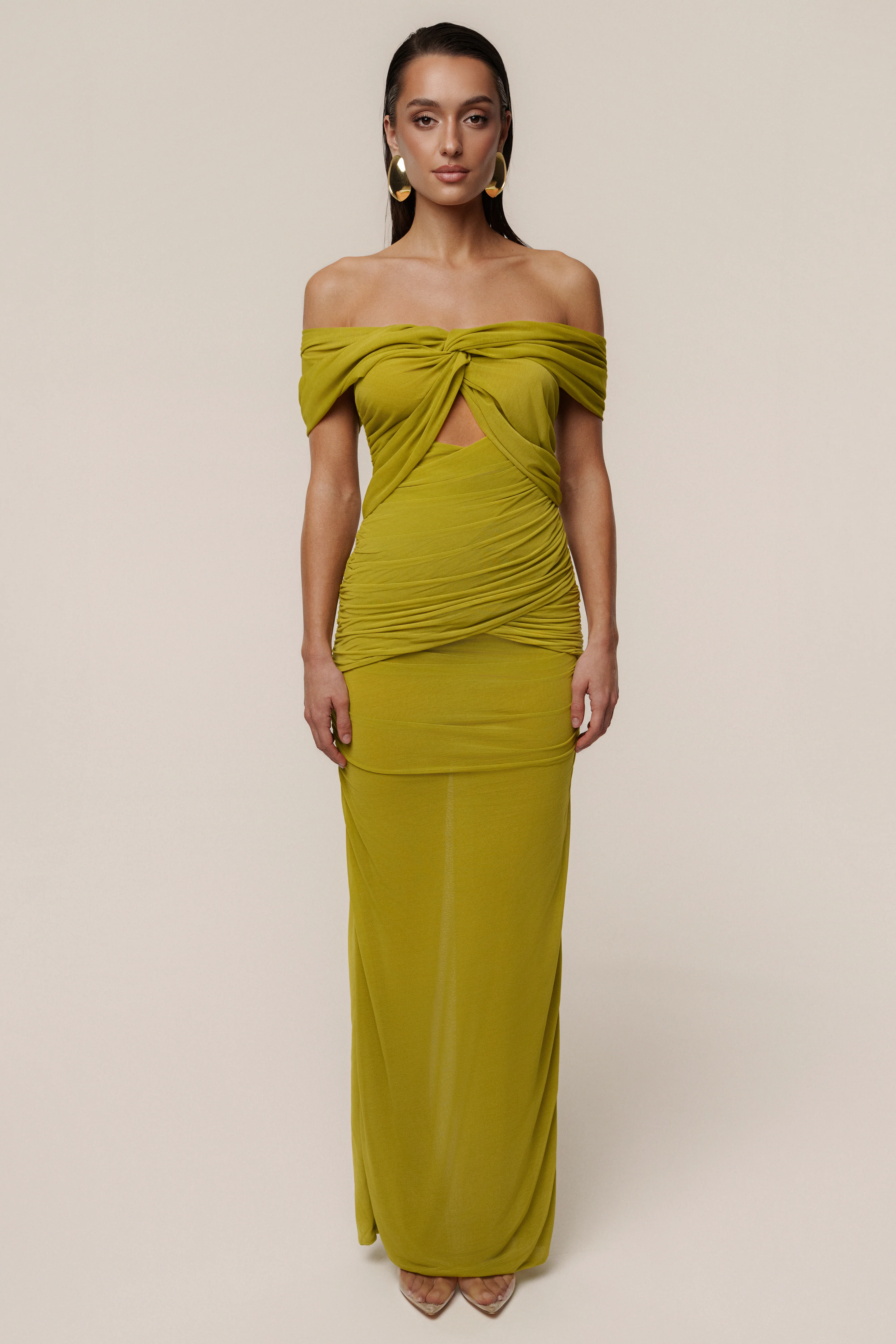 Moss Alessandra Off Shoulder Maxi Dress