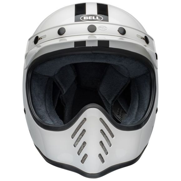 Bell MOTO-3 STEVE MCQUEEN B/W STRIPES Full-Face Helmet - White/BlackRef: EL0718