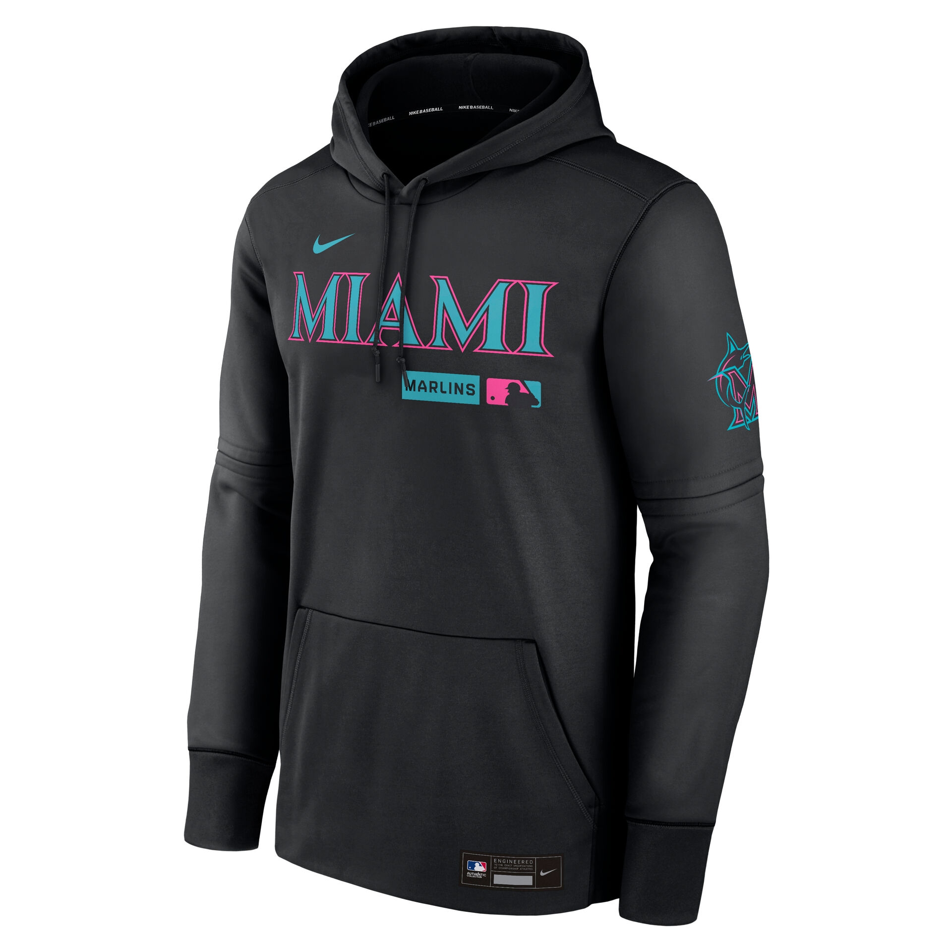 Miami Marlins City Connect 2026 MLB Authentic Therma Hoodie Black