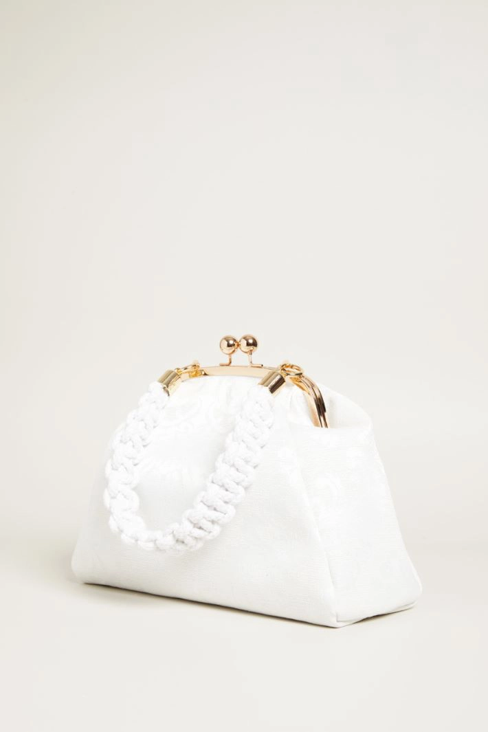 Damask effect clutch - WHITE