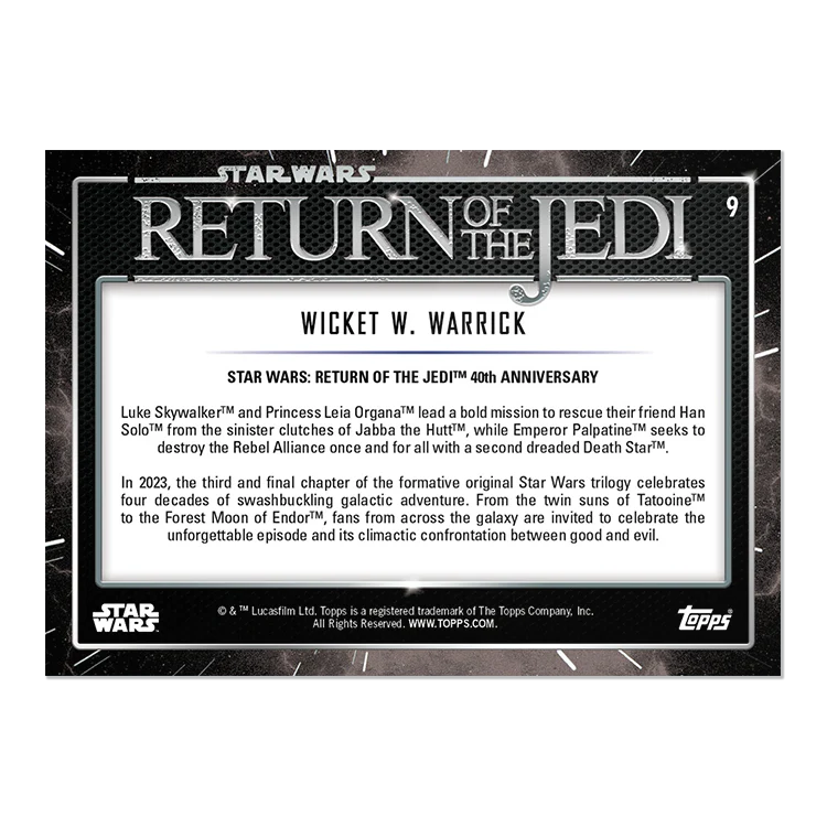 2023 Topps Star Wars: Return of the Jedi™ 40th Anniversary Card #9 - Wicket W. Warrick - Topps UK