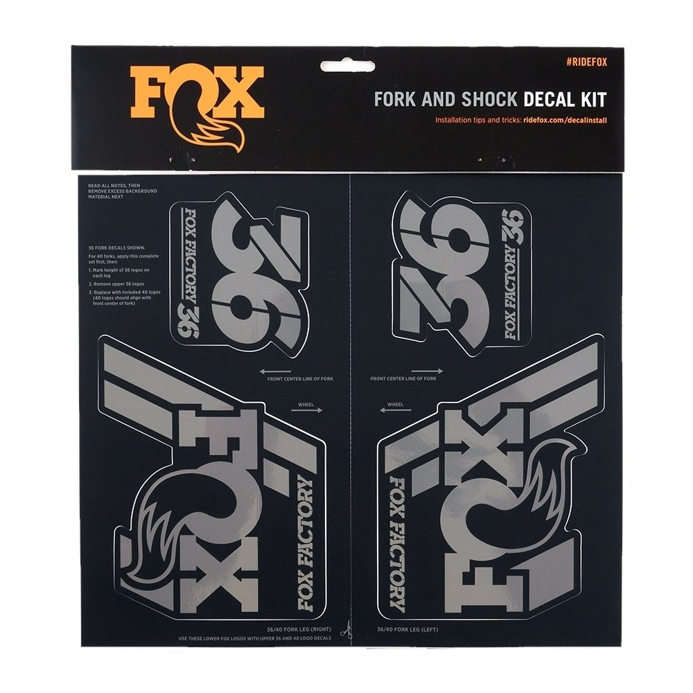 FOX Decal Kit 2019 AM Heritage for Suspension Fork and Rear Shock - stealth