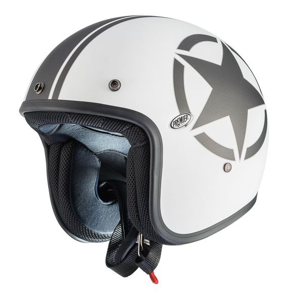 Premier -jet classic Star 8 BM jet helmet - WhiteRef: PE0446