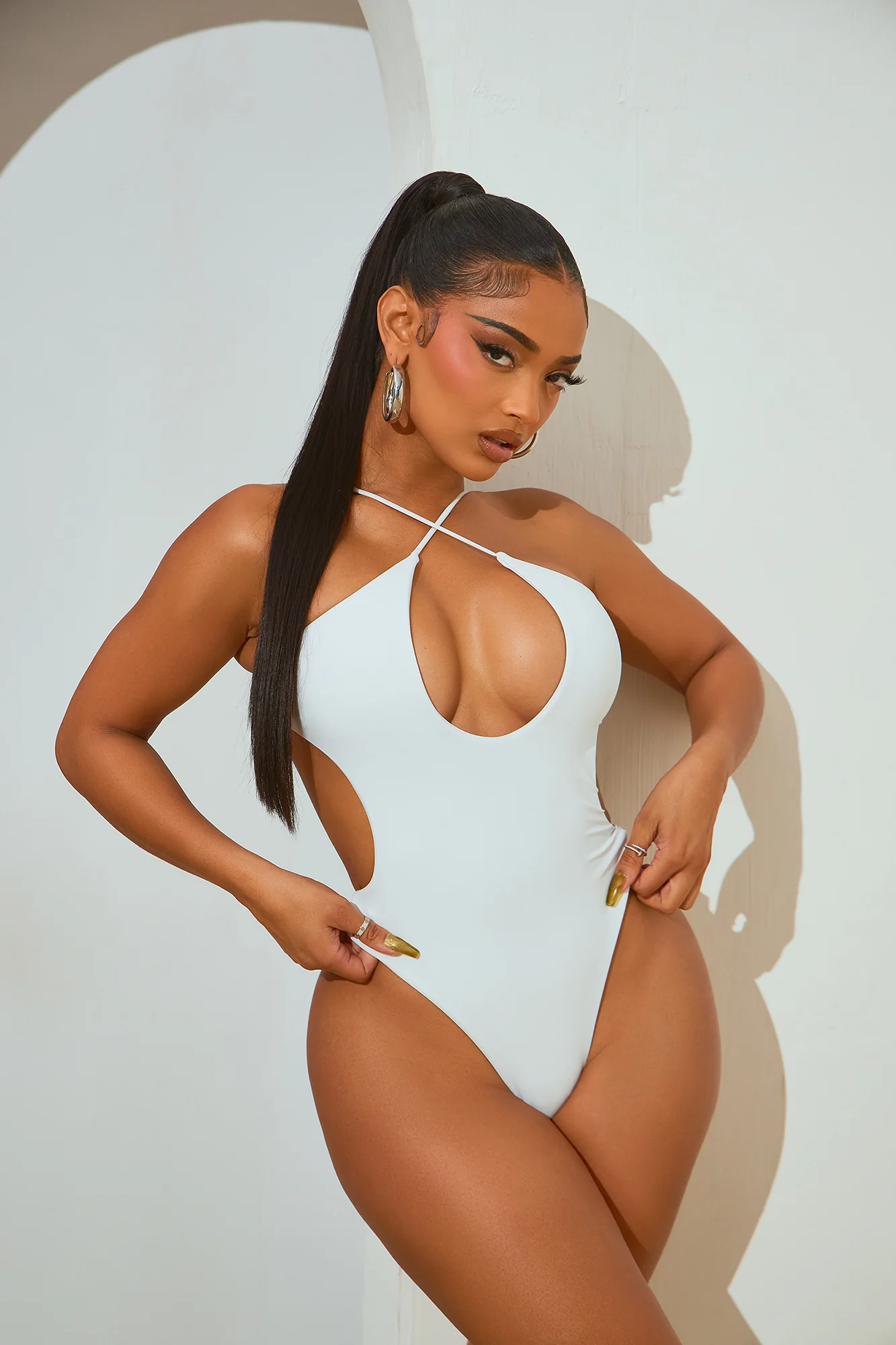 Jalisa Cutouts 1 Piece Swimsuit - White