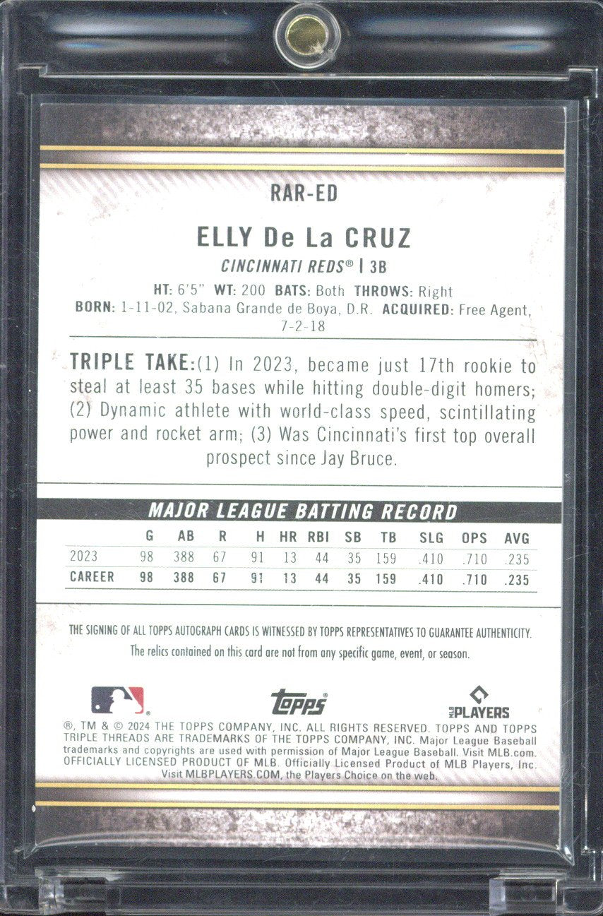 2024 Topps Triple Threads Elly De La Cruz RC Autograph Relic /50 #RAR-ED
