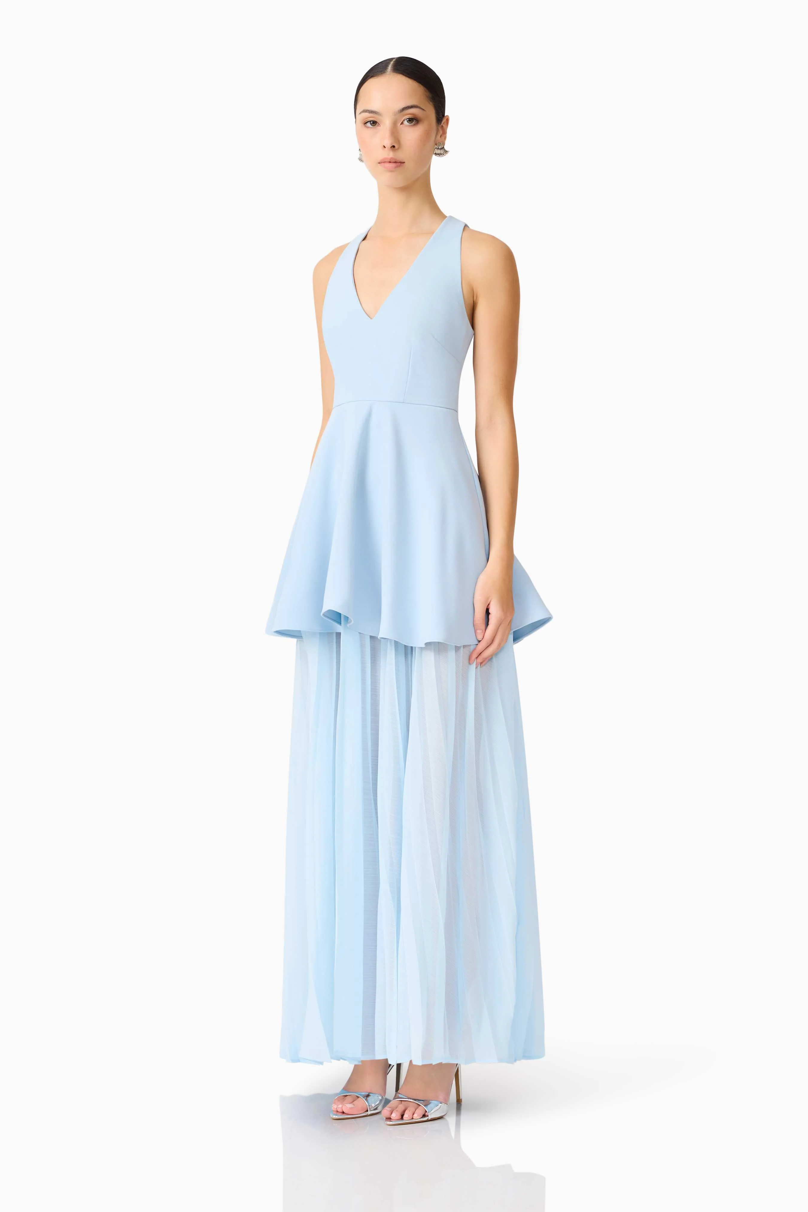 Anaya V-Neck Maxi Dress in Blue