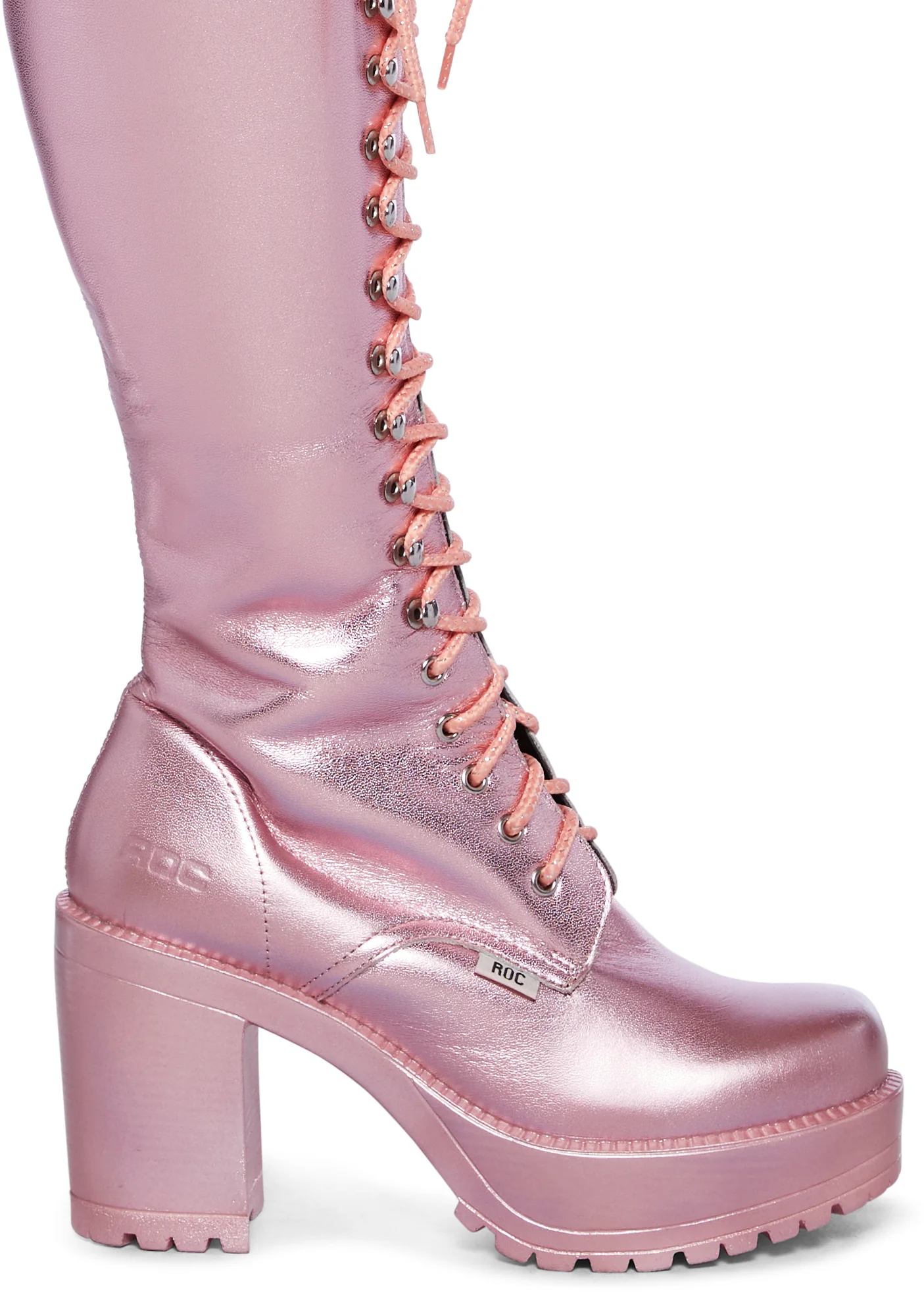 Lash Knee High Boots - Pink