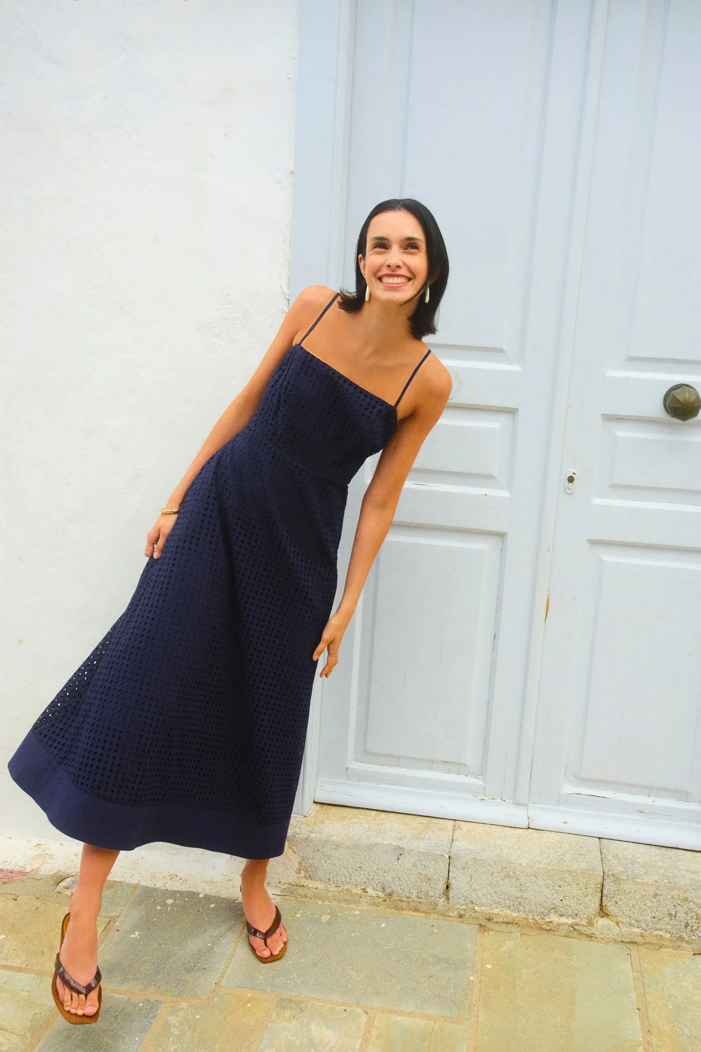 Ink Eyelet Rhea Dress