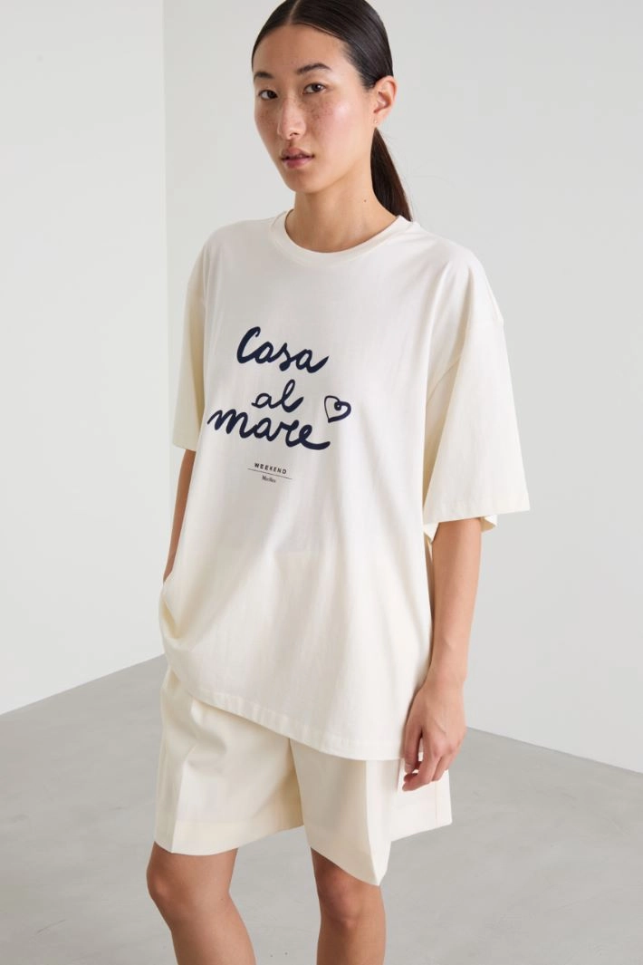 Oversized print T-shirt - IVORY BLUE