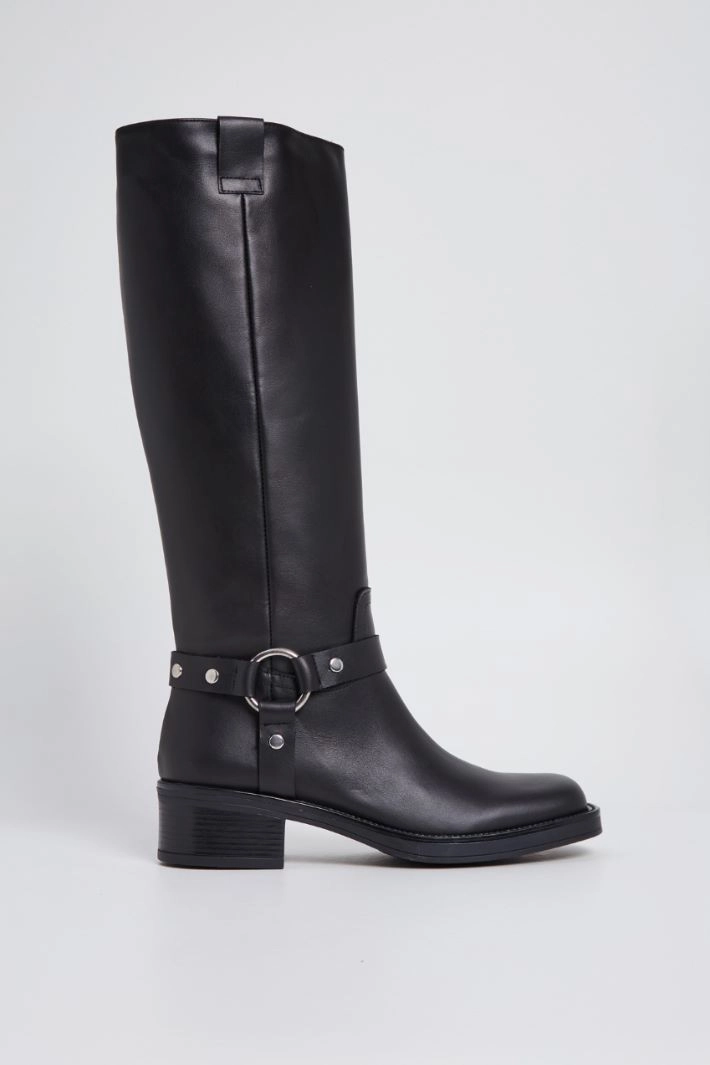 Leather boots - BLACK
