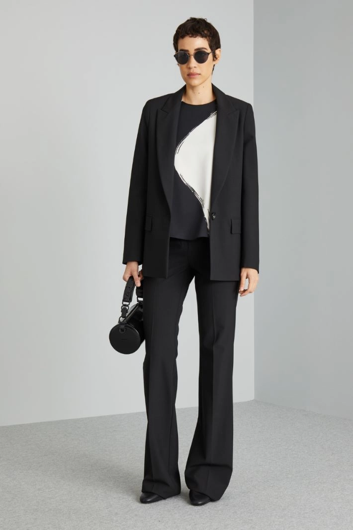 Single button blazer - BLACK