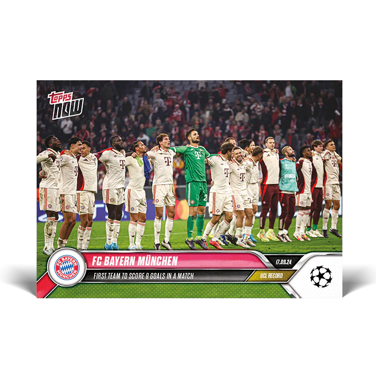 FC Bayern München - UEFA Champions League Record: First team to score 9 goals in a match - 24/25 UCC TOPPS NOW® Card 13
