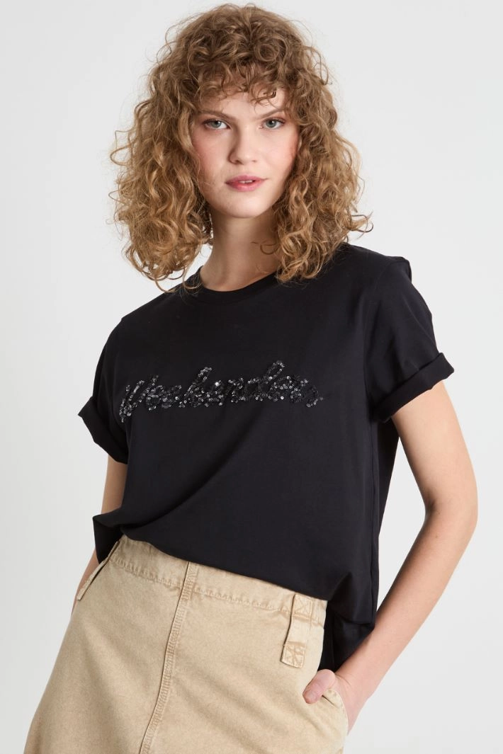 Cotton jersey T-shirt - BLACK