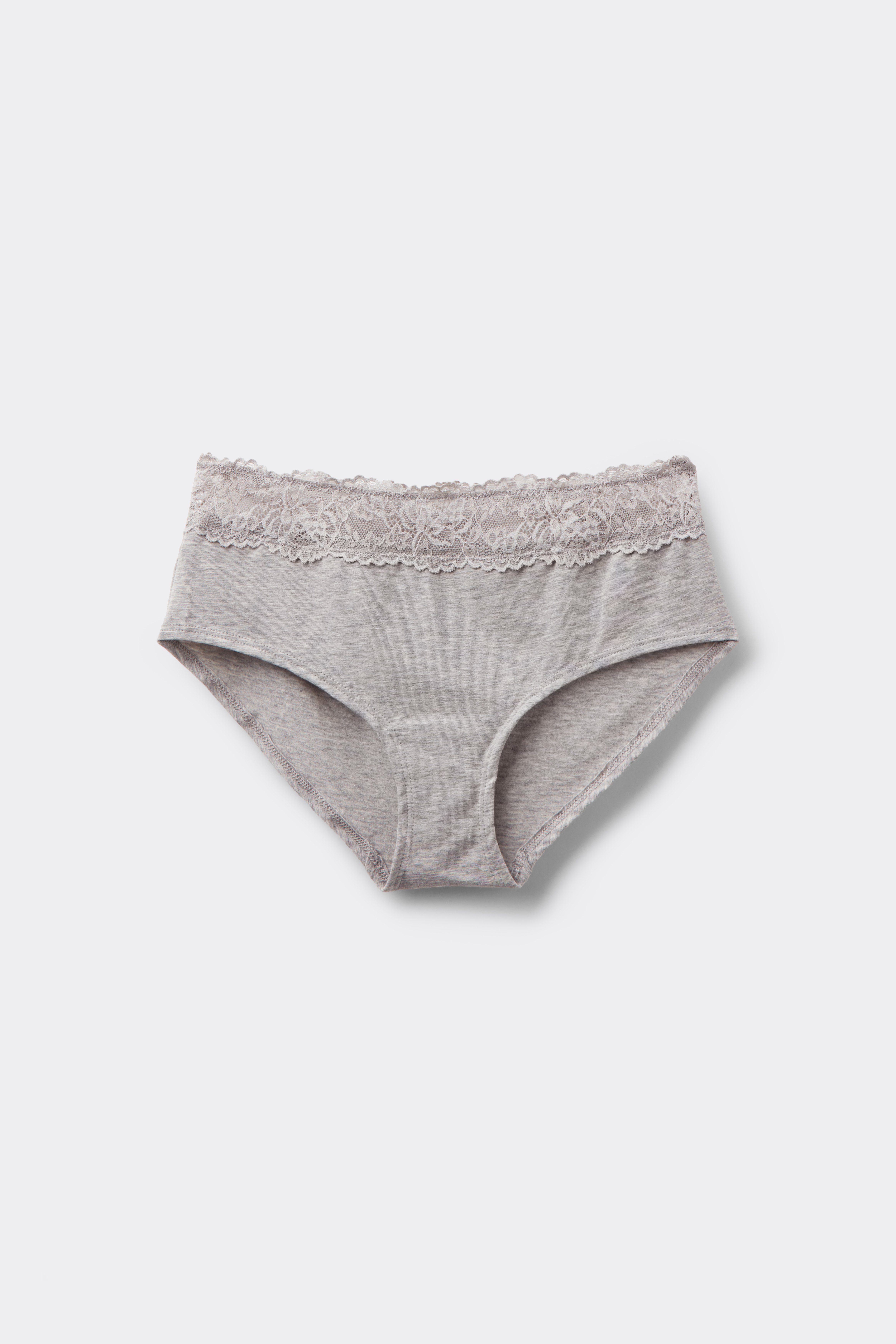 French Knickers in Cotton with Recycled Lace
