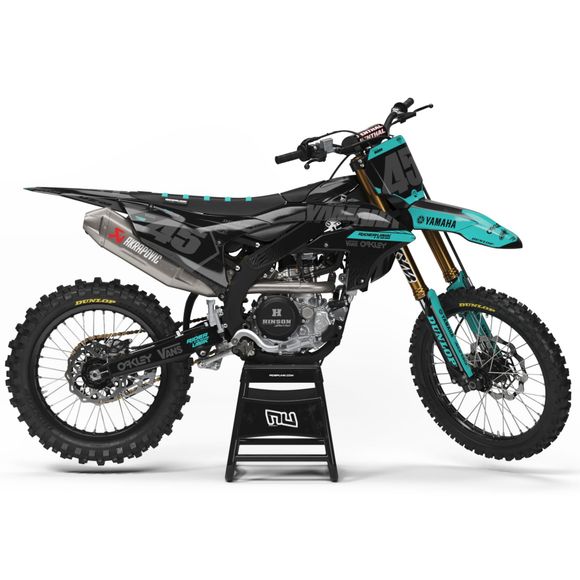 RiderUnik ZEBRA TEAL Decal Kit - Black / BlueRef: RU2944 / YA-ZEBRA T-4
