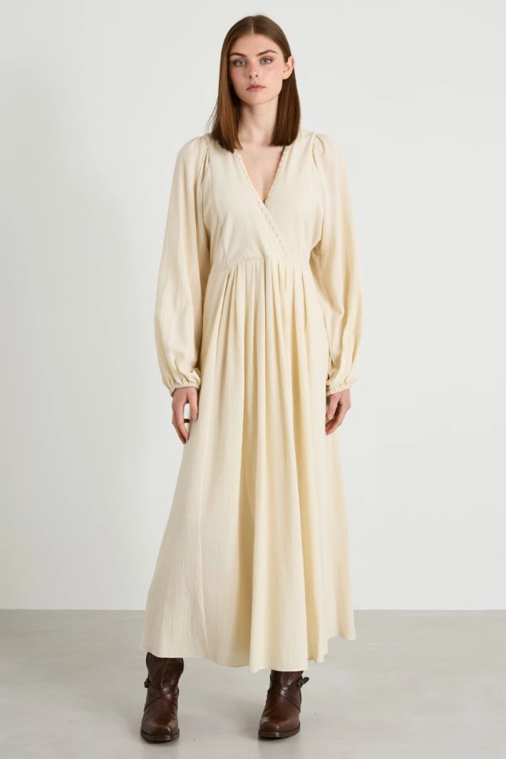 Long crepe dress - IVORY