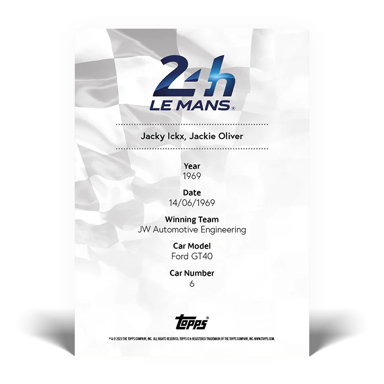 2023 Topps 24H of Le Mans Poster Art #24 - Topps UK