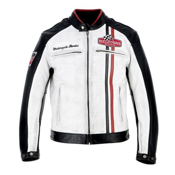 Moto Helstons Jay Motul Leather Rag - White / BlackRef : HS1090