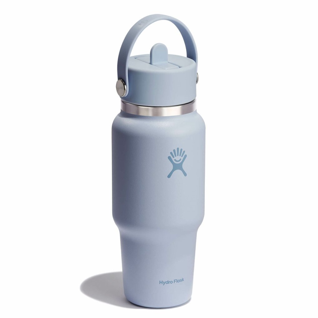 Hydro Flask 24 oz Wide Mouth Insulated Travel Bottle + Flex Straw Cap - 710ml - Surf