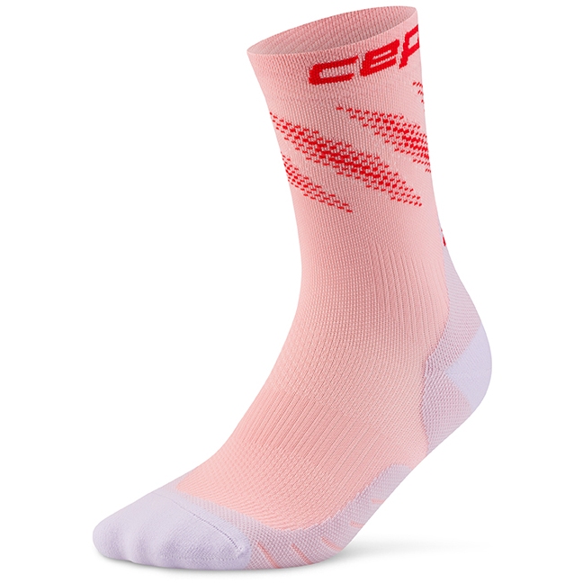 CEP Core Run Edt. Elliptic Mid Cut Compression Socks Men - pink/red