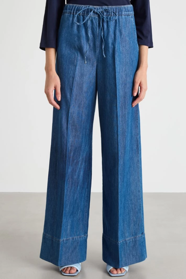 Drawstring jeans - BLUE